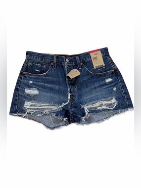 Levi’s 501 Distressed Denim Shorts Sz 32